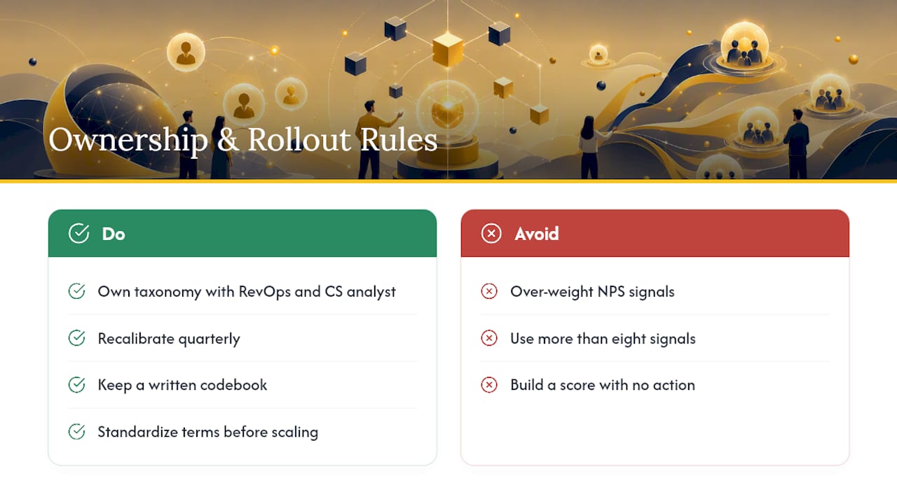 What Customerscore.io Recommends for Ownership and Rollout — overview diagram