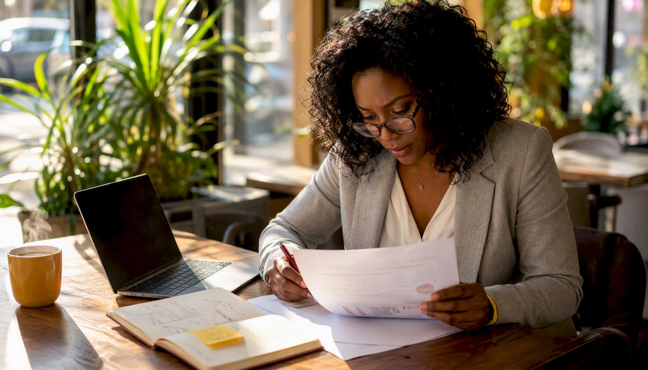 Product manager reviewing SaaS account software reports