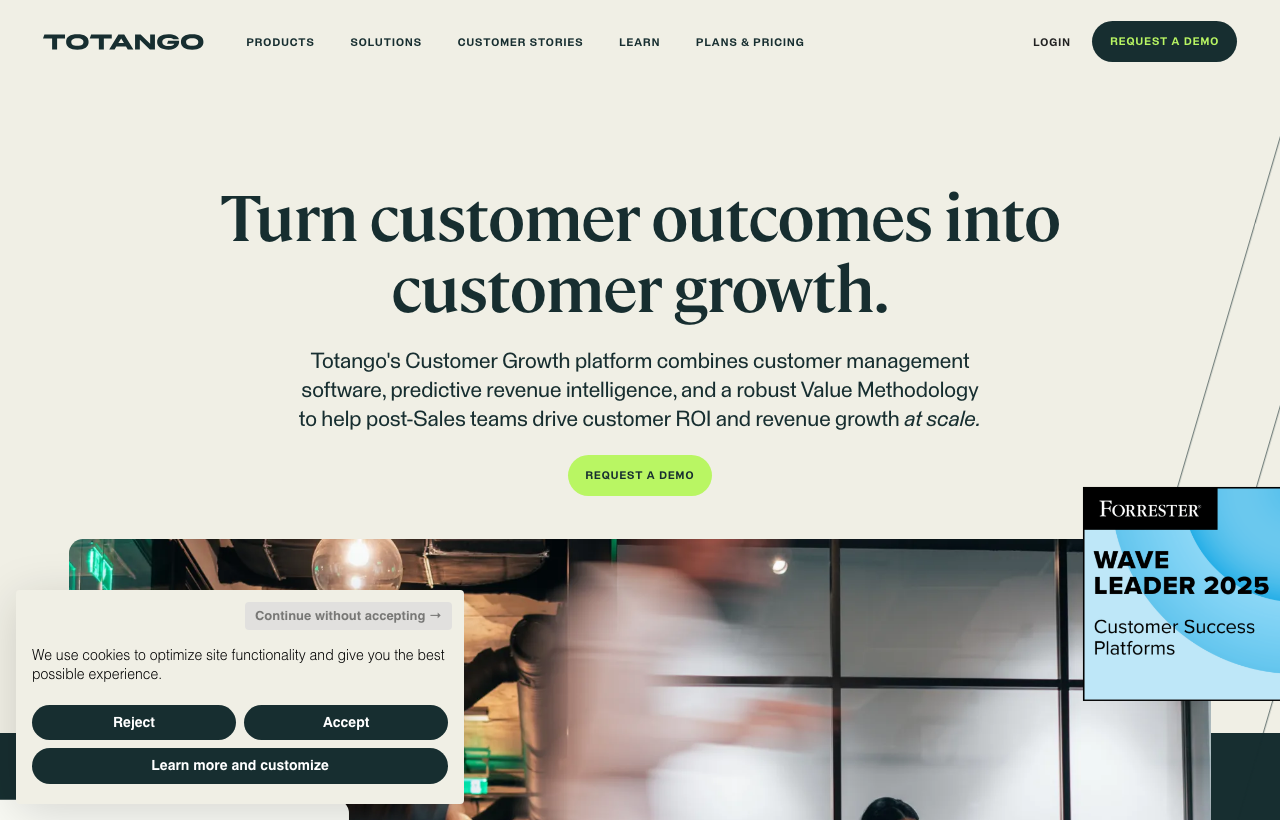 Totango homepage hero
