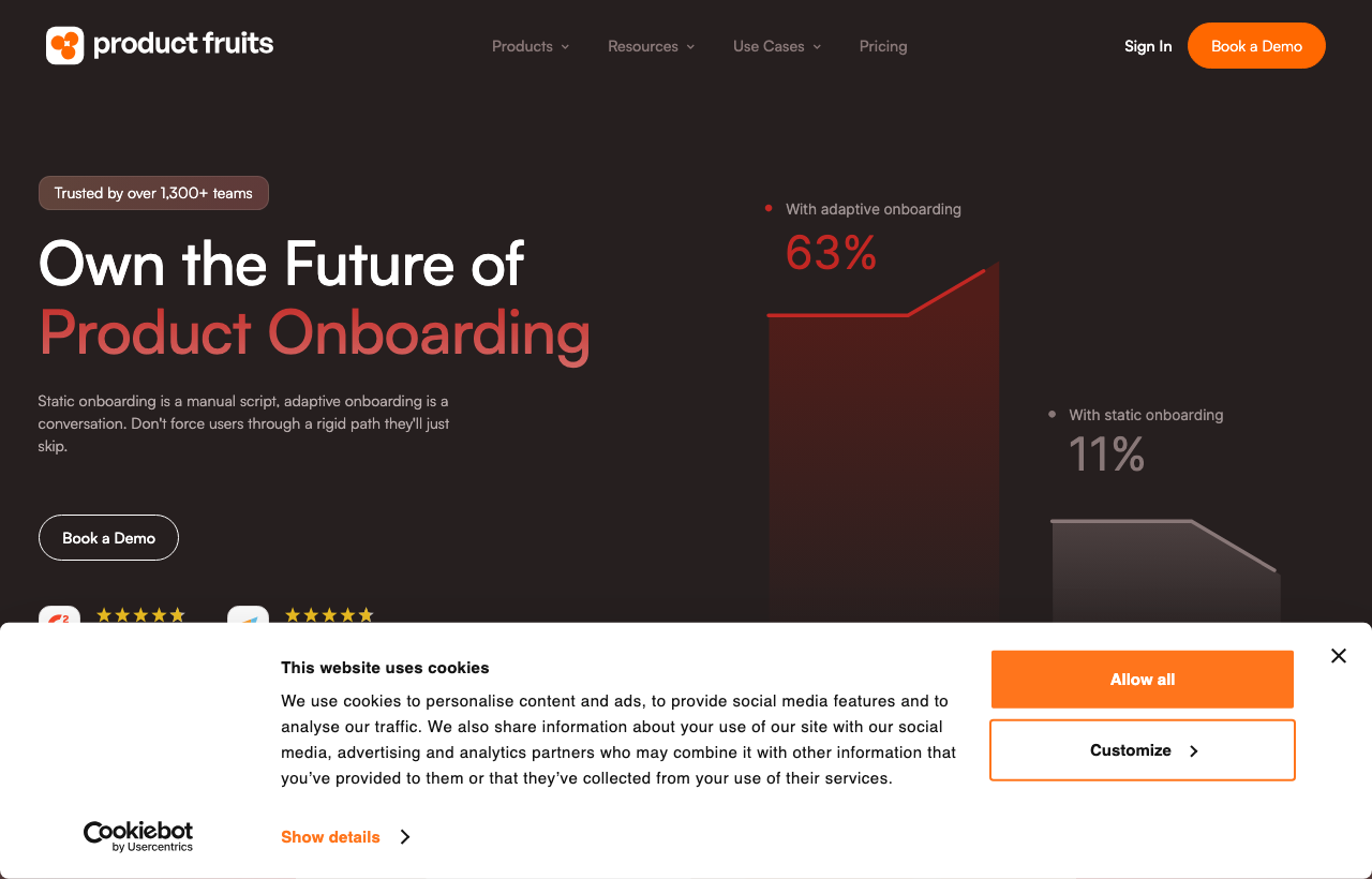 ProductFruits homepage