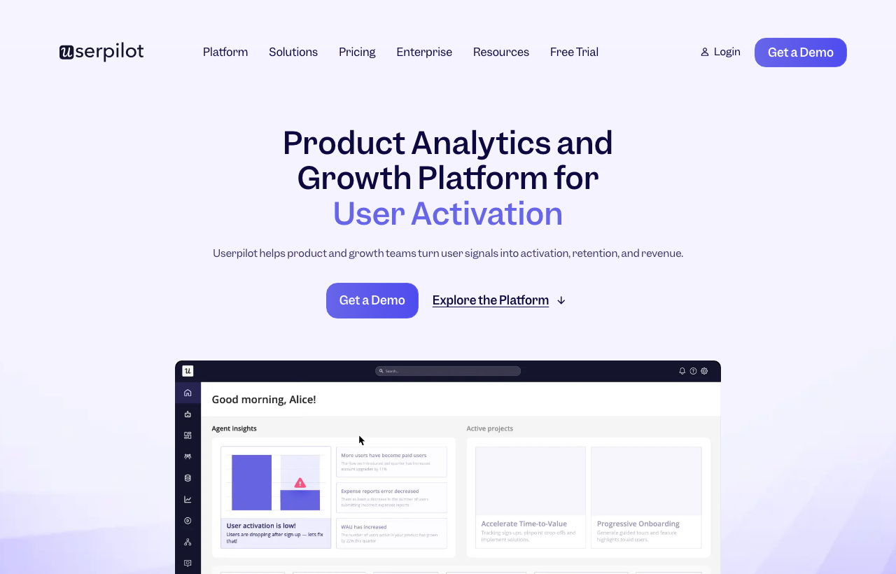Userpilot homepage