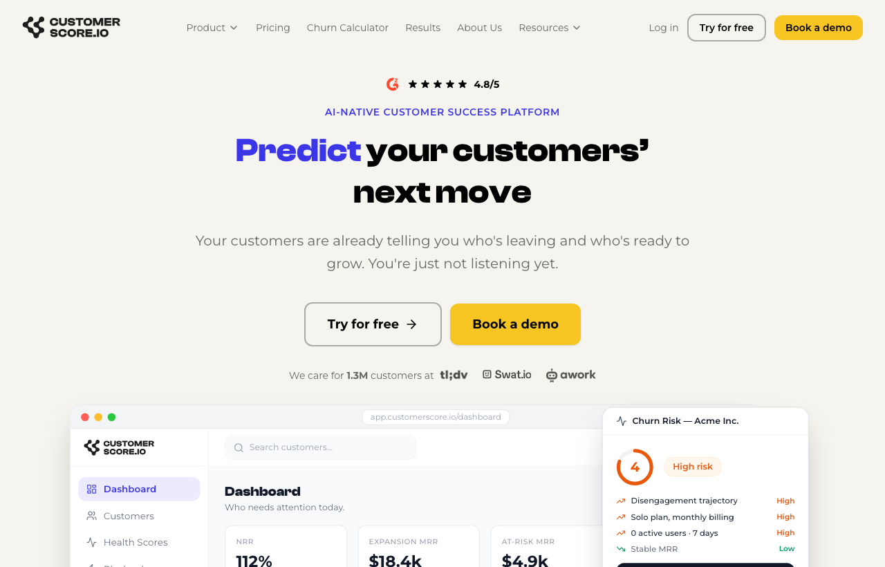 Customerscore.io — AI-native Customer Success platform