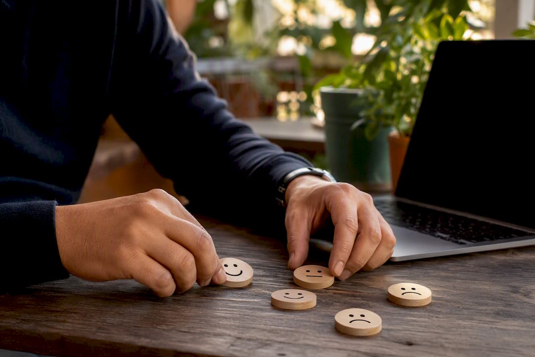 Hands managing customer feedback tokens