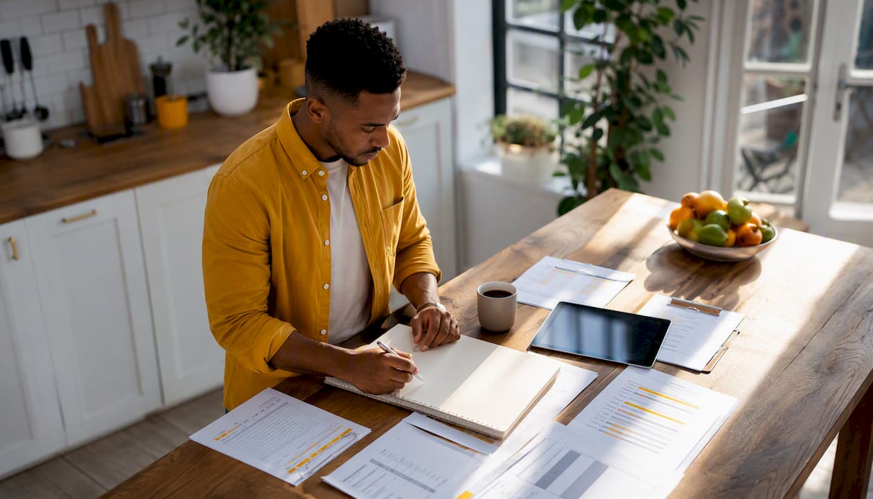 CSM planning onboarding at home desk