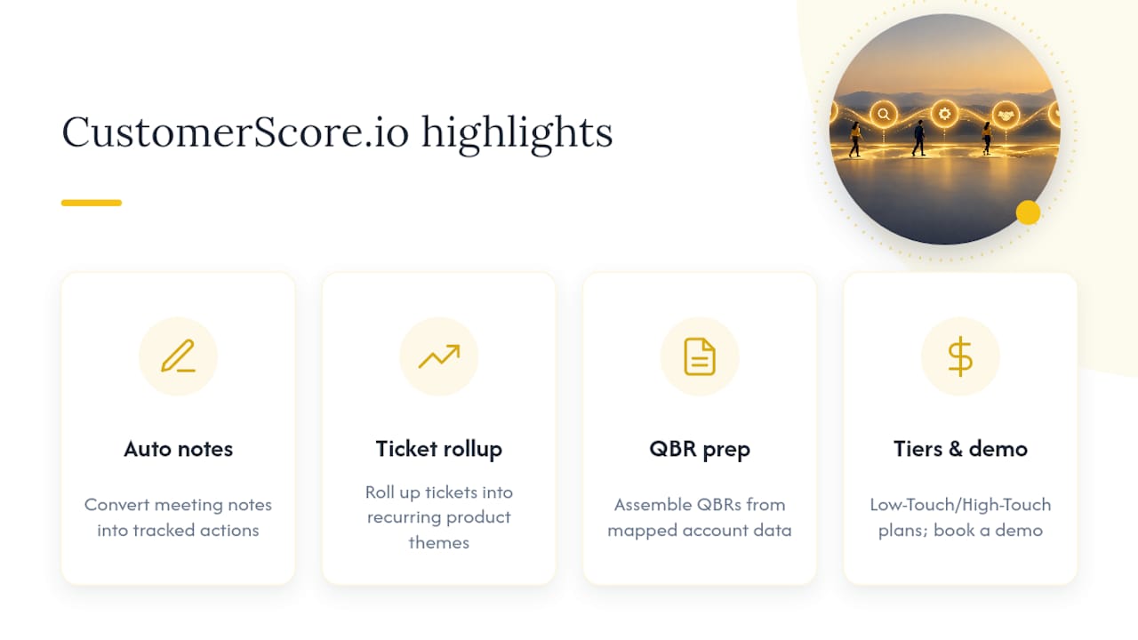 How CustomerScore.io Turns Mapping Into a Turnkey Process — overview diagram