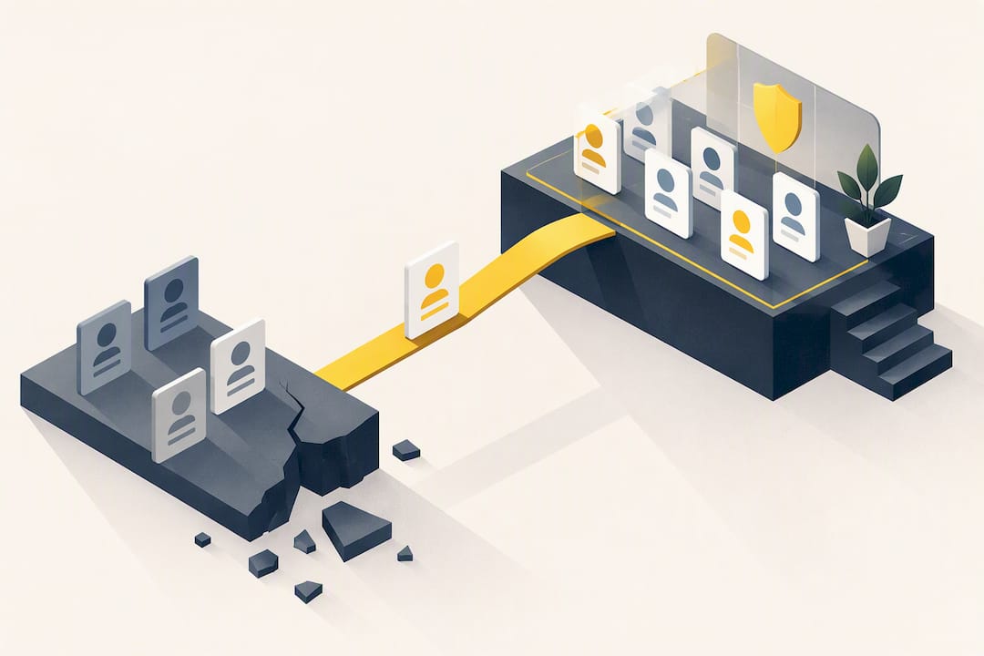 Isometric account protection title card