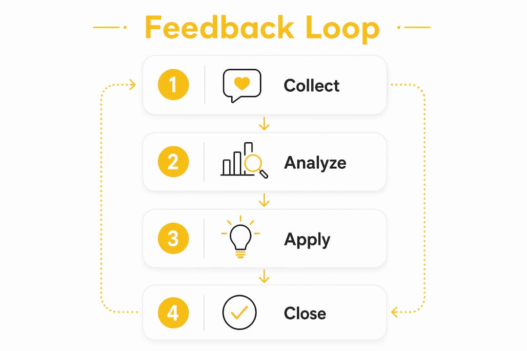 Infographic illustrating the SaaS product feedback loop stages