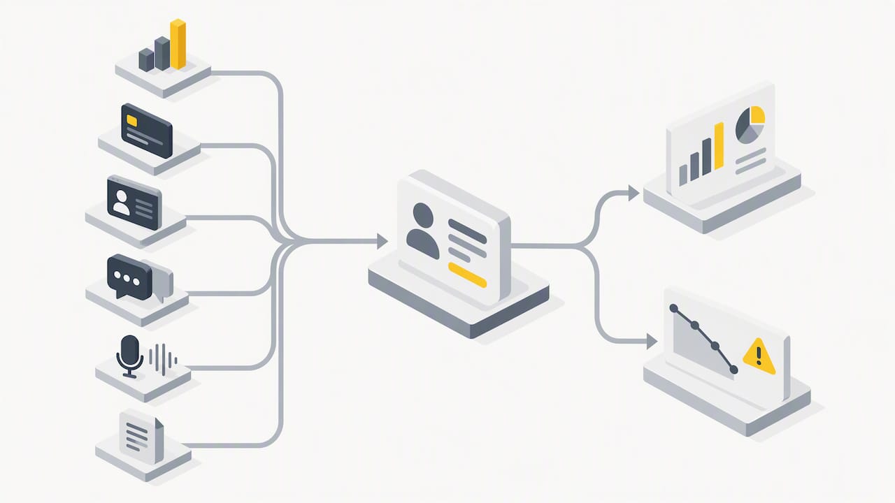 Data streams converging into one customer record