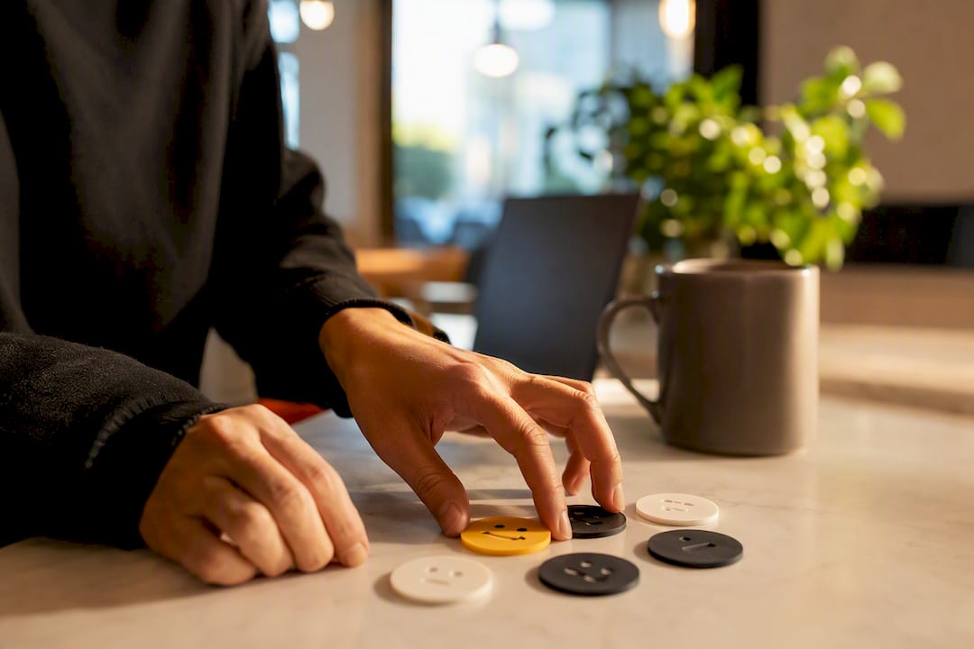 Hands preparing winback campaign on smartphone