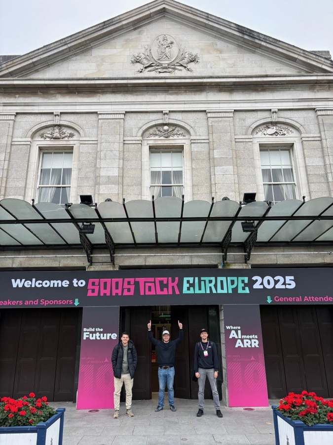 The team arriving at SaaStock Europe in Dublin
